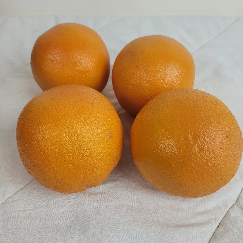 Lot of 4 Decorative Faux Oranges Approximately 3 Inch Diameter Decor Staging